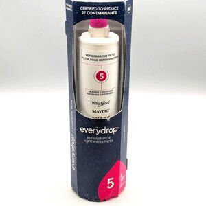 New Genuine Everydrop by Whirlpool Ice & Water Refrigerator Filter 5 NEW PACK